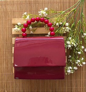 Bolsa Alça de Pérolas Vinho