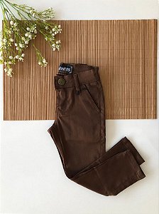 Calça Infantil Esporte Fino Acetinado Marrom