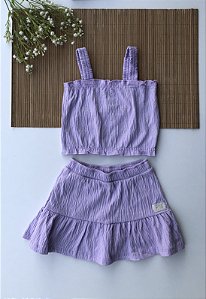 Conjunto Blusa e Short Saia Lilás Bruma CINTI