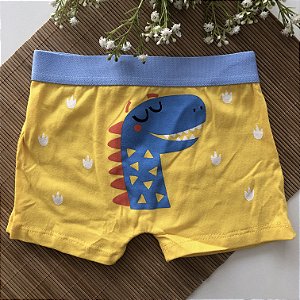 Cueca Box Infantil Dinossauro Amarelo