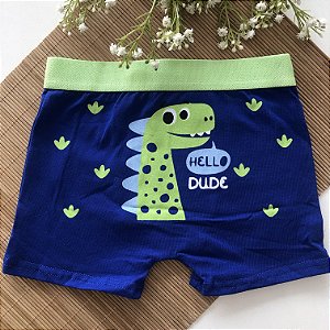 Cueca Box Infantil Dino Azul Bic