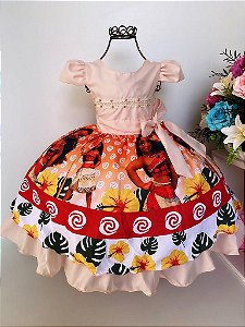 Vestido Temático Moana Salmão