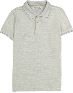 Polo Infantil Casual Slim Malha Mescla Cinza