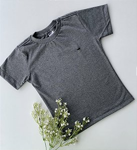Camiseta Infantil Básica Preta Mescla