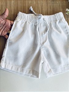 Short Infantil Masculino Linho Branco