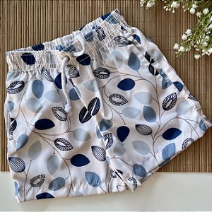 Short Infantil Masculino Tactel Elastano Natural Azul