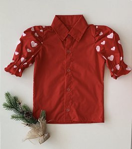 Camisa Feminina Vermelha Coração