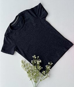 Camiseta Infantil Casual Slim Preta Mescla Ogochi