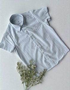 Camisa Infantil Manga Curta Slim Verde Água