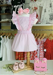 Conjunto Body e Salopete com Aplique Cinti