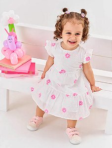 Vestido Branco Bordado Margarida Cinti