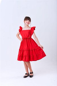 Vestido Infantil Vermelho Marias Babados