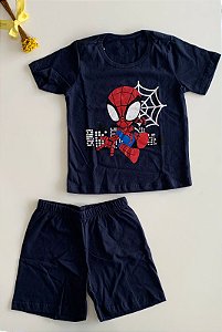 Pijama Curto Infantil Masculino Homem Aranha