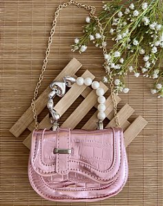 Bolsa Blogueirinha Alça Chaveiro Rosa