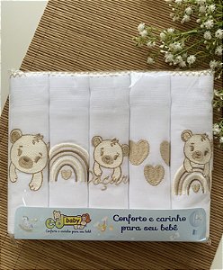 Kit Fralda Bordada Aconchego Doçura