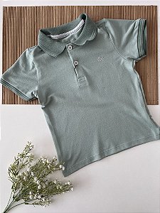 Polo Infantil Casual Slim Verde Pistache Ogochi