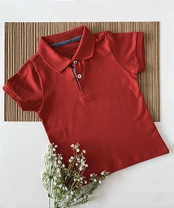 Polo Infantil Essencial Slim Vermelha Ogochi