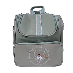 Mochila Urso Multifuncional Unissex Verde Bebê