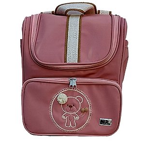 Mochila Urso Multifuncional Goiaba