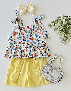 Conjunto Alegria  Bata Amarelo