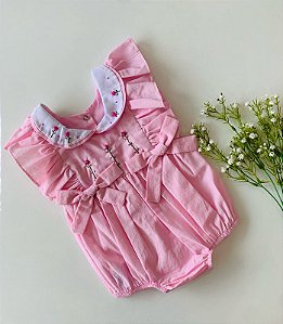Pimpão Luxo Bordado Rosa Bebê