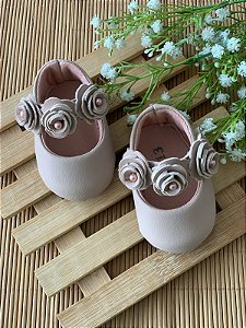 Sapatinho Baby Flores Nude