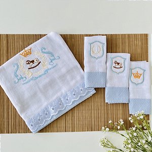 Kit Fralda Presente Carrossel Azul