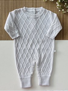 Macacão de Tricô Losango Branco