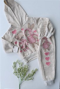 Conjunto Blusão e Calça Natural Off Cinti