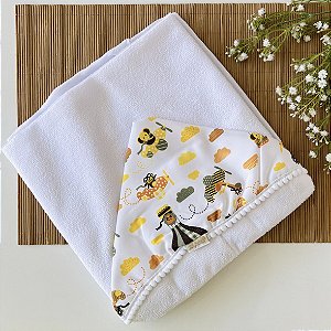 TOALHA FELPA DUPLA COM POM POM SAFARI