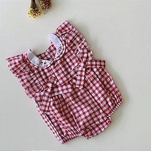 Pimpão Luxo Bordado Xadrez Vermelho