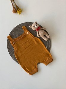 Romper de Tricô Bolsinho Mostarda