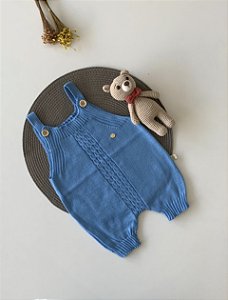 Romper de Tricô Trança Azul
