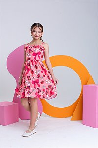 Vestido Lara Laço Rosa