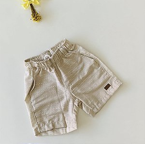 Bermuda Infantil Casual Color Bolso Bege Ogochi