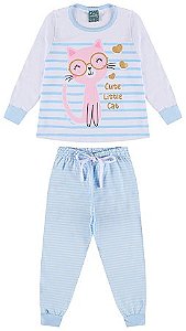 Conjunto Pijama Cute Gola Azul