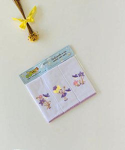 Kit Lencinho de Boca Bordado 3 Peças Borboleta