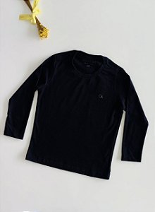 Camiseta Infantil Essencial Manga Longa Preta Ogochi