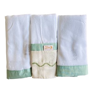 Kit Fralda 3 Peças Linho de Amor Gael Verde