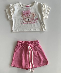 Conjunto Blusa e Short Rosa Natural Cinti