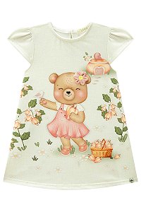 Vestido Fresh Bege Ursa Flora Infanti