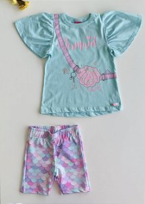 Conjunto Blusa e Bermuda Ciclista Tifanny Mermaid Cinti