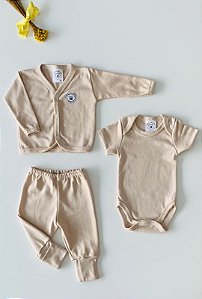Kit Recém Nascido Revelação Gravidez – Body Calça Casaquinho Algodão RN