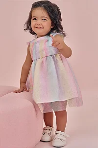 Vestido em Tule Foil Degrade Rosa