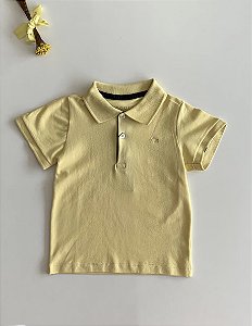 Camiseta Gola Polo Amarela Slim Essencial Ogochi