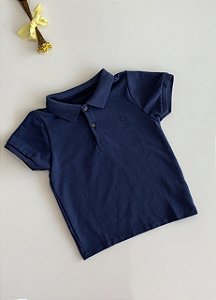 Camiseta Gola Polo Azul Essencial Slim Pique Ogochi