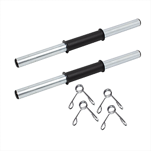 Par de Halter Barra Oca 40cm Com Pegada Emborrachada Para Treino Funcional Bíceps musculação