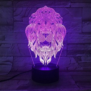 Luminária 3d Cabeça de Leão