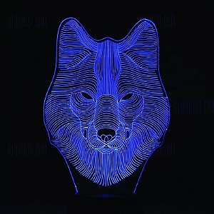 Luminária 3d Cabeça Lobo