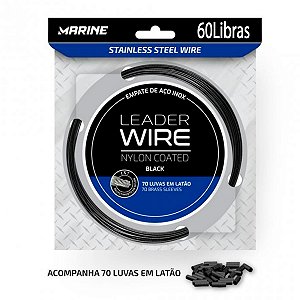 Cabo de Aço Black para empate pesca de traíra 10m - 60Libras